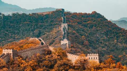 Great Wall of China at sunset